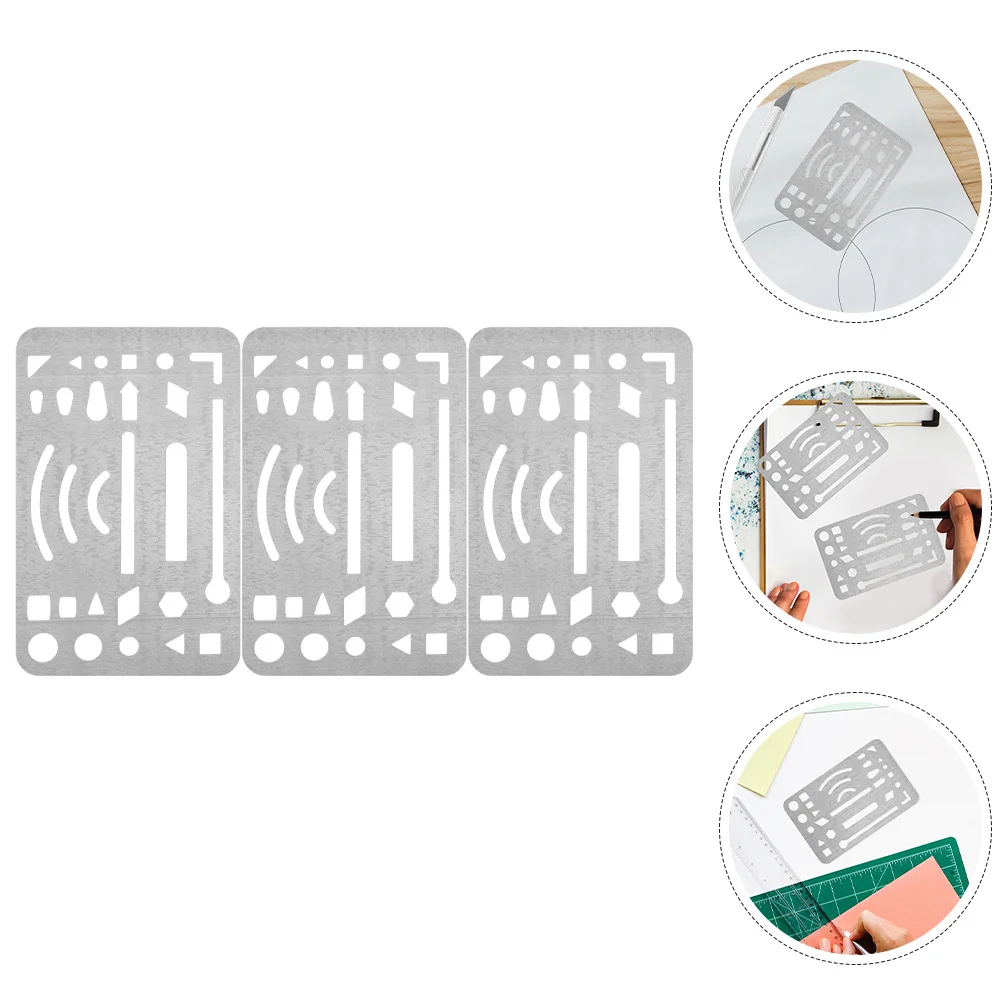 

3Pcs Metal Eraser Shield Drawing Template Engineering Tools for Pencil Charcoal Art Erasing Shield Engineering Tools