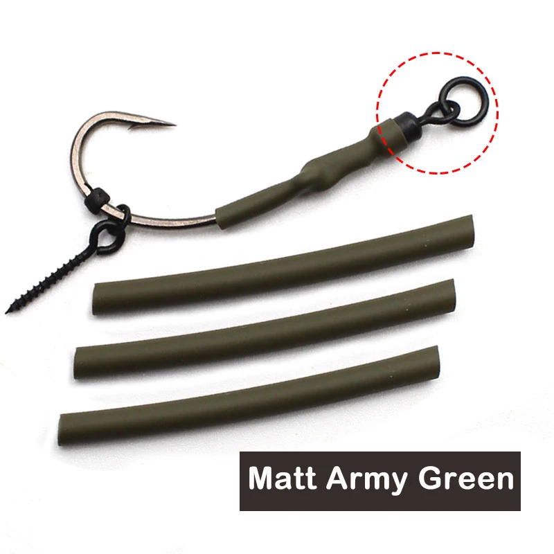 

30pcs Carp Fishing Accessories Matt Army Green Anti Tangle Sleeves Hair Chod Helicopter Ronnie Rig For Carp Fishing Tackle