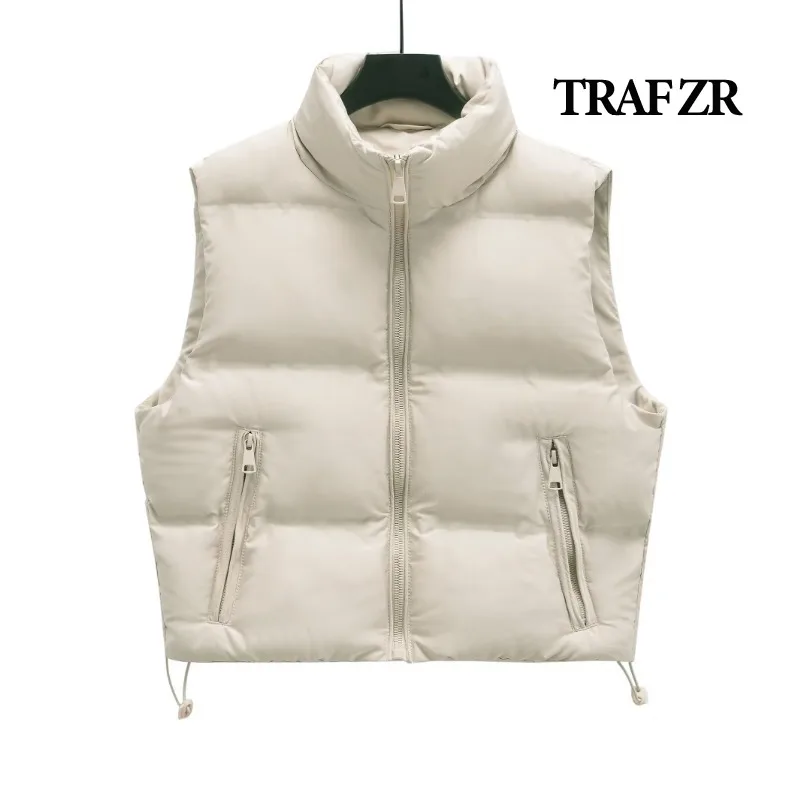 

TRAF ZR Vests for Women Padded Vest Warm Women's Winter Coat Female Y2K Tops Sleeveless Jackets Woman Elegant Solid Vests