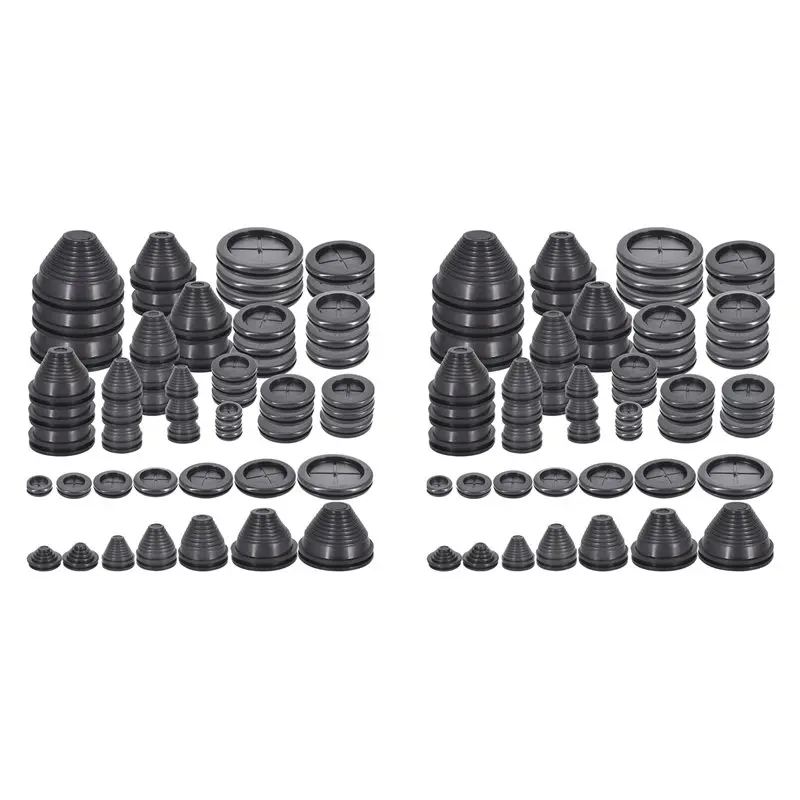 

2X Резиновые втулки для защиты проводов, закрытые резиновые втулки, прочные заглушки для отверстий, синтетические втулки-заглушки для проводов - LICG