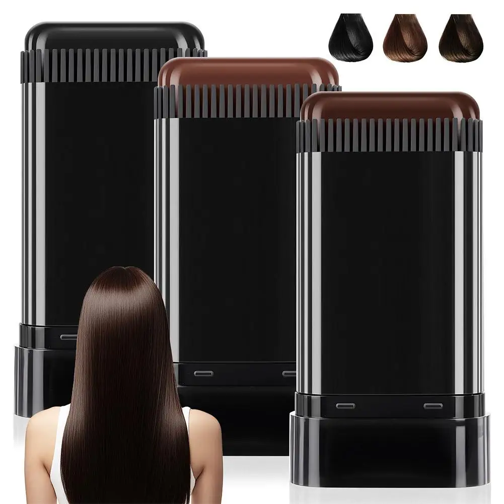 2in1 Hair Dye Stick with Comb Black Brown Long Lasting Temporary Hair Coloring Covered White Hairs Hairline Pen Washable