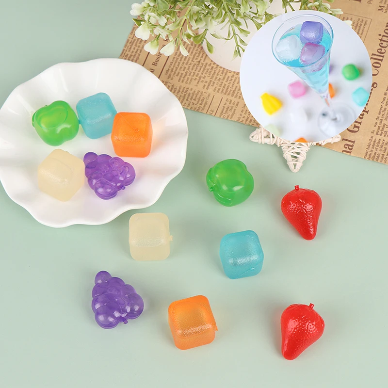 6/20pcs Star Shaped Creative Ice Cube Outdoor Plastic Reusable Multicolour Ice Stone Party Physical Cooling Bar Tool