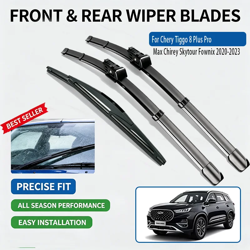 For Chery Tiggo 8 Plus Pro Max Chirey Skytour Fownix 2020-2023 Car Front Rear Windshield Wiper Blades Silicone Durable All Weath