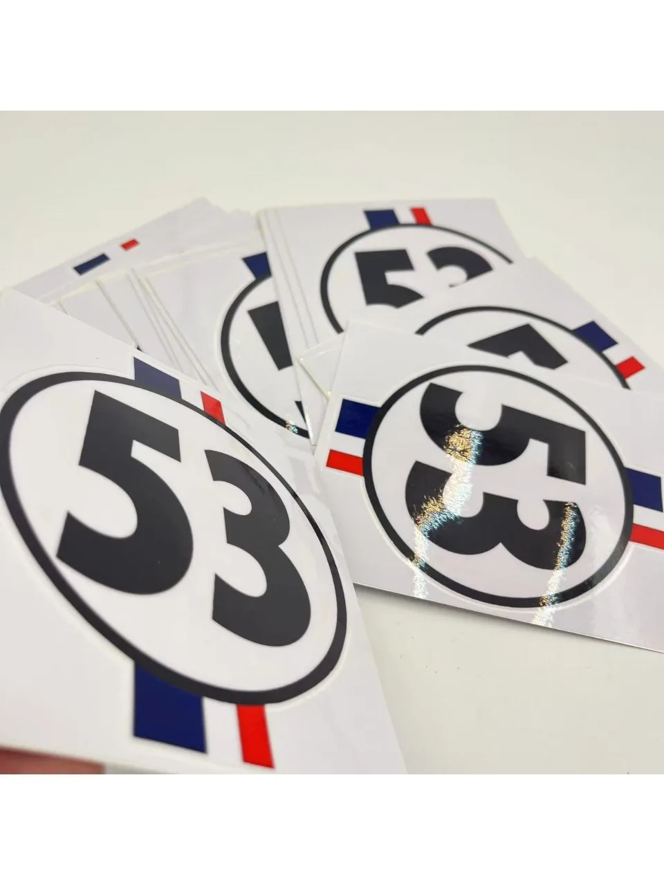 AliExpress Bike Refresh Spoke Stickers - "53" Number with Round Frame & Tricolor Flag, Custom Ride Decor