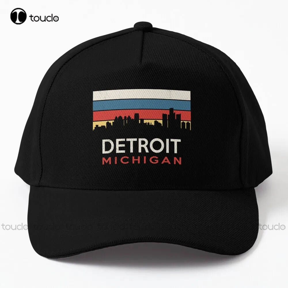 Detroit Mic Retro Vintage Souvenir Tourist Souvenir Baseball Cap trendy hats Cotton Outdoor Simple Vintag Visor Casual Caps