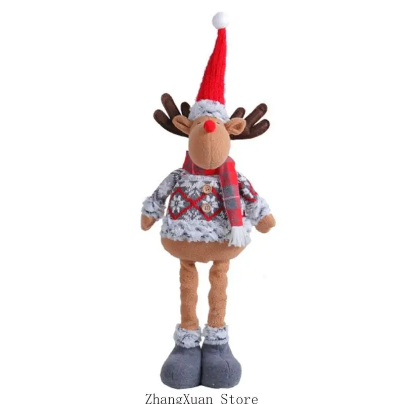 Regaldisplay, stehende Weihnachtspuppenfigur mit dehnbarer Form, weicher Stoff-Weihnachtsakzent für die Verwendung – Detail 2