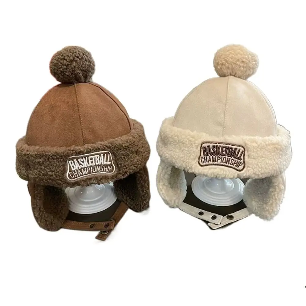 

Cute Windproof Ear Protection Cap Warm Soft Cold-proof Hats Lamb Wool Thicken Lei Feng Hat Ourdoors Winter