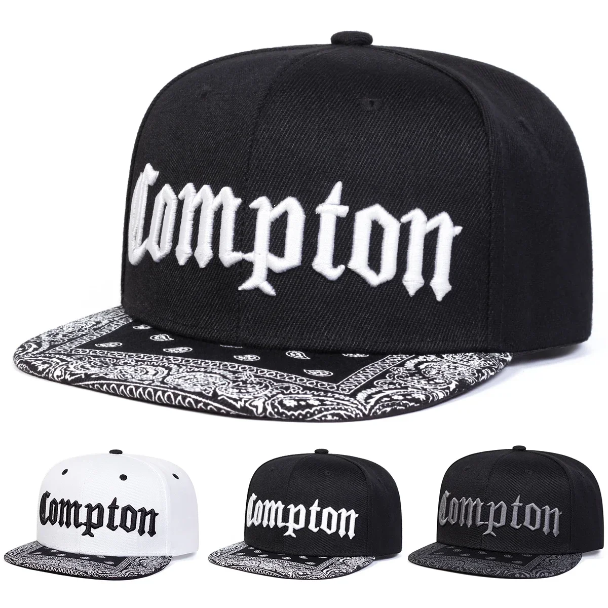 Unisex COMPTON Letter Embroidery Hip-hop Hats Spring Autumn 