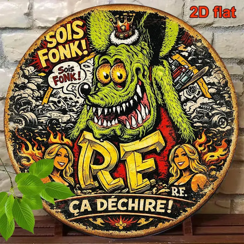 2D Flat, 1pc 8x8in/20x20cm 2D Flat Round Sign, 