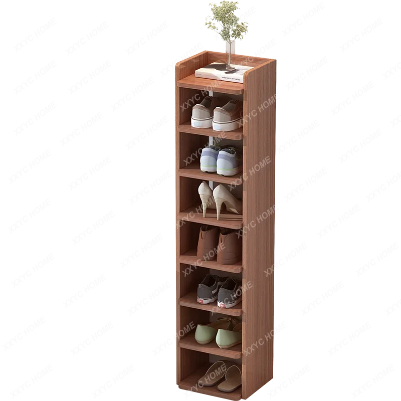 Household door simple entry narrow shoe rack space saving small mini door edge very narrow multi-layer shoe cabinet