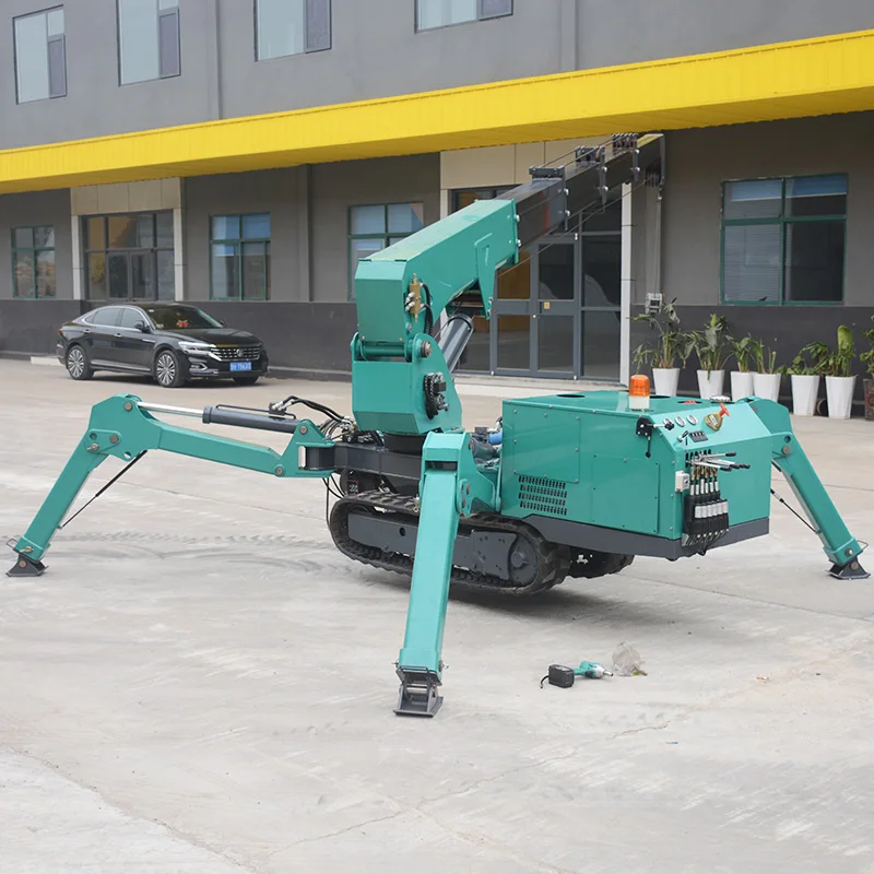 1.5 Ton Spider Crawler Crane Electric Mini Crane with Remote Control for Home Use Lifting Tasks Indoor Renovation Projects