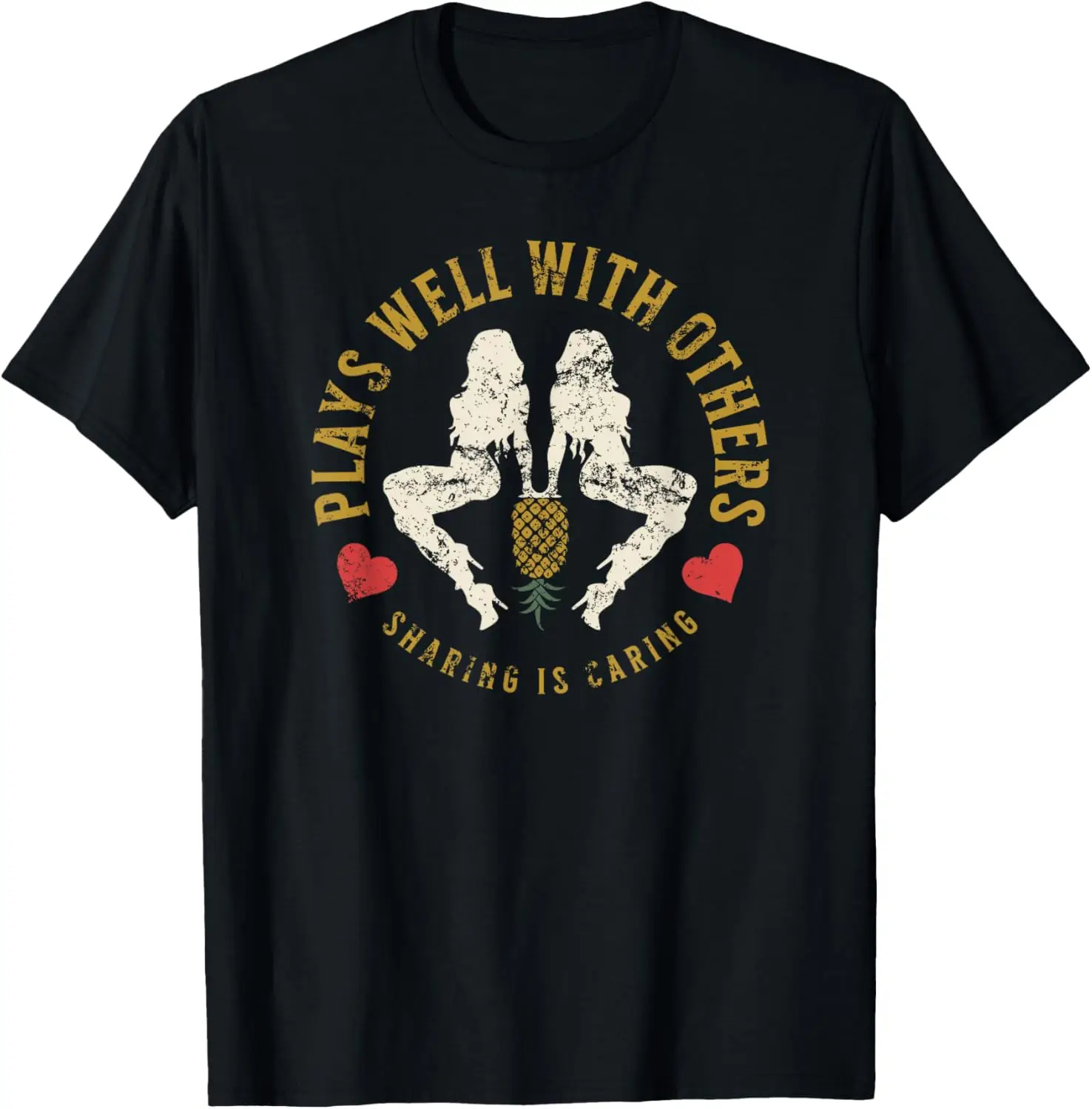 

Plays Well With Others Swinger Couples Upside Down Pineapple T-Shirt
