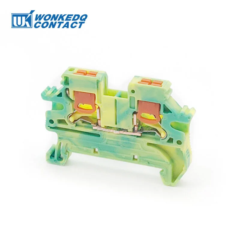 PTV 2.5-PE Ground Modular DIN Rail Terminal Block Side-Entry Push-in Wiring Connector Electrical 2.5mm PTV2.5-PE