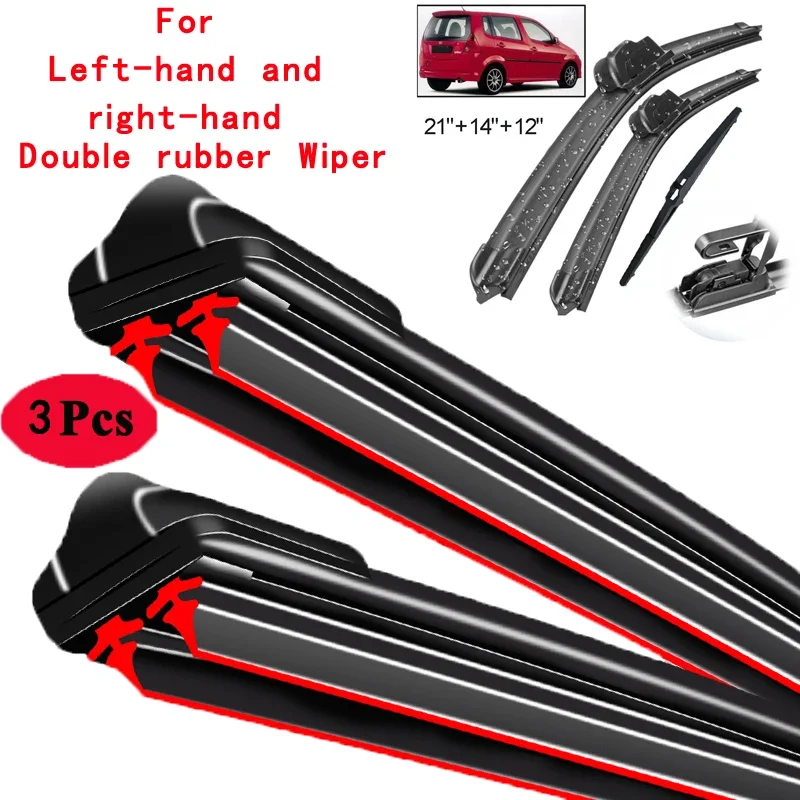 Car Wiper Front & Rear Wiper Blades Set Kit For Daihatsu YRV 2000 - 2005 Windshield Windscreen Window Rain Brush 21