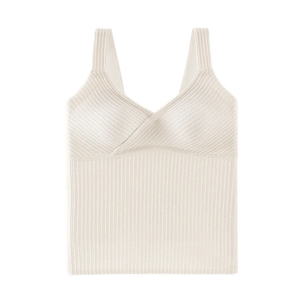 

Теплое нижнее белье без рукавов с v-образным вырезом, бесшовный теплый жилет для похудения в полоску, рубашка с верхом и низом, зимний терможилет, базовый слой одежды