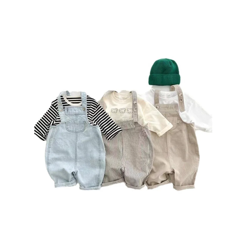 HY23022 Baby Carrier Pants Autumn Outfit Denim Jumpsuit Infant Clothing Comfortable Soft Fabric Baby Romper