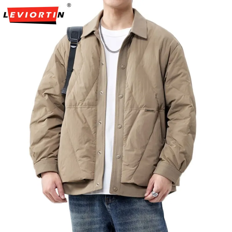 

Men's 2025 Winter New Light Mature Style Design Fashionable and Versatile Loose and Lightweight 90 White Duck Down Jacket
