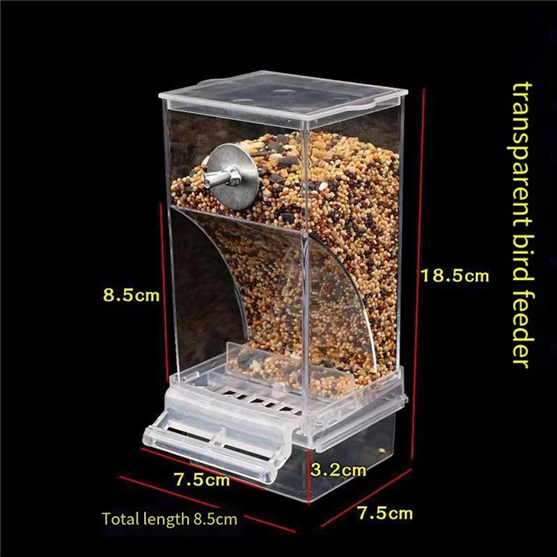 

AA76-6 PCS Bird Feeders Bird Feeding Cage Transparent Parakeet Seed Container Food Feeder