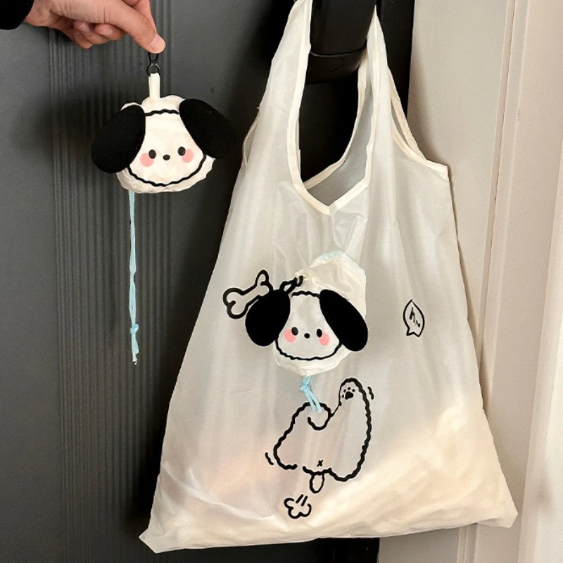 Cute Puppy Supermarket Shopping Bag Large Capacity Foldable Bags for Girls Portable Eco-friendly Bag Fashion Handbag Wholesales