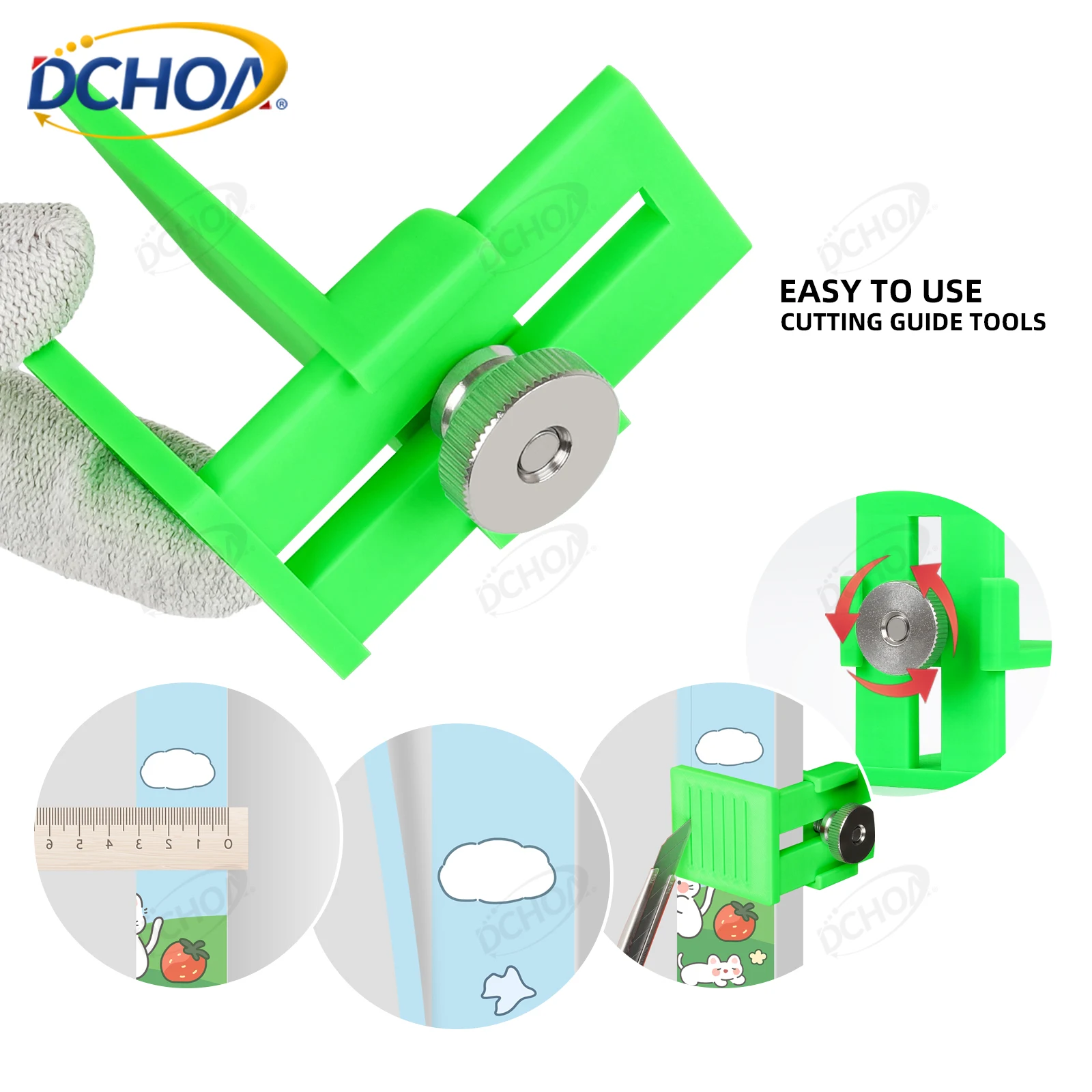 DCHOA Car Vinyl Wrap Cutting Guide Film Marker Knife Guide for Precise Edge Trimming Wrapping Installation Tool