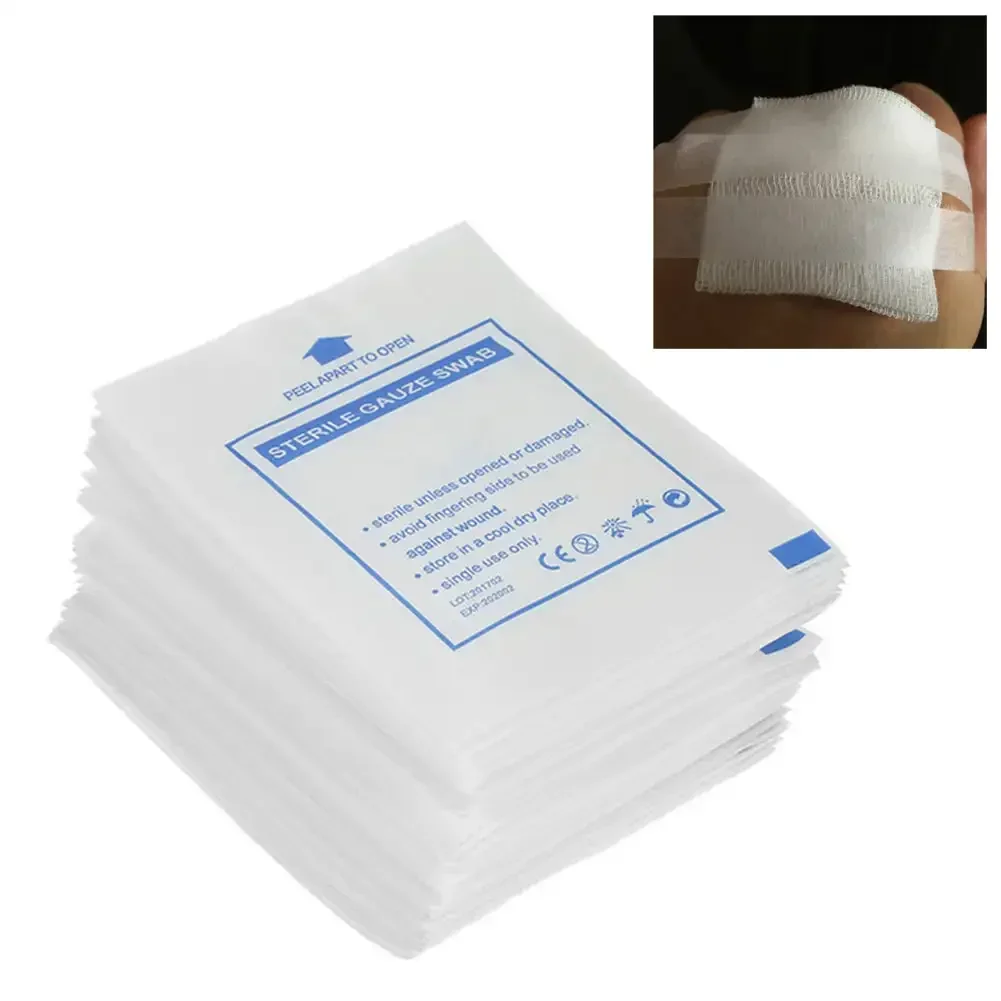 20Pcs 8 Layers Cotton Wounds Dressing Pads 5cm 7.5cm 10cm First Aid High-quality Individually Wrapped Gauze Disposable Bandage