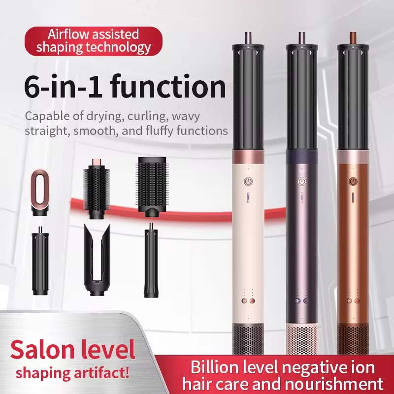2026 150000 RPM High Speed Hair Dryer 6 in 1 Styling Set with Straightener and Curling Iron