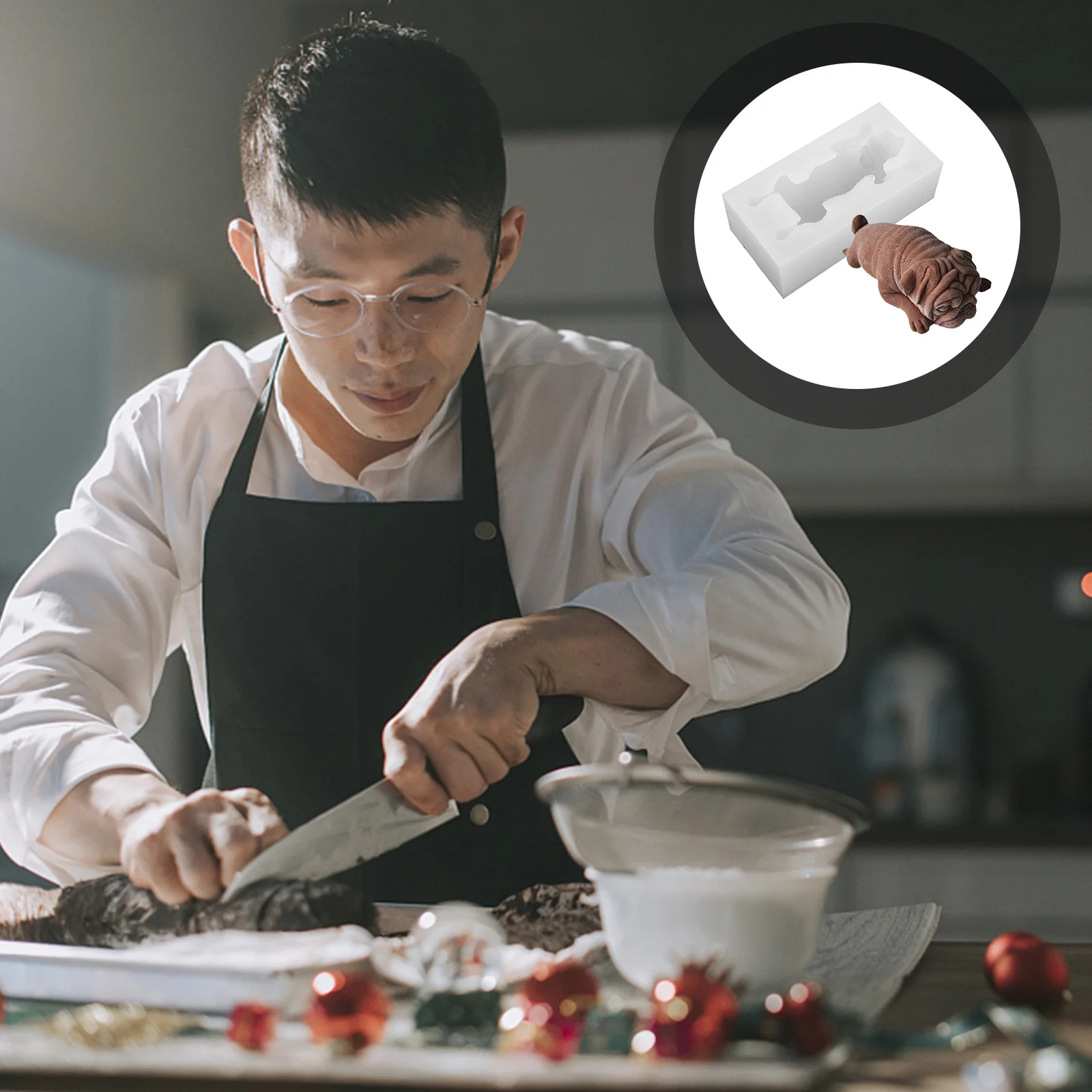 

Flexible 3D Pug Dog Silicone Mold for Cake Chocolate Fondant Mousse Ice Cube Jelly Crafting Reusable Baking Cooking Tool