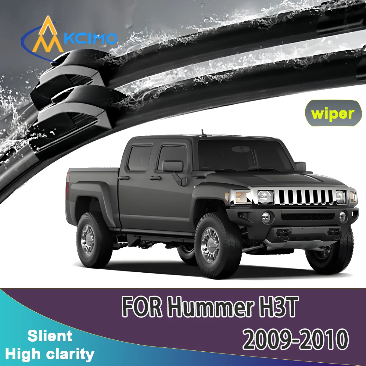 

KCIMO 2pcs Quality Windscreen Silent Rain Brush Suitable for Hummer H3T 2009-2010 Front Windshield Auto Wipers Blade Accessories