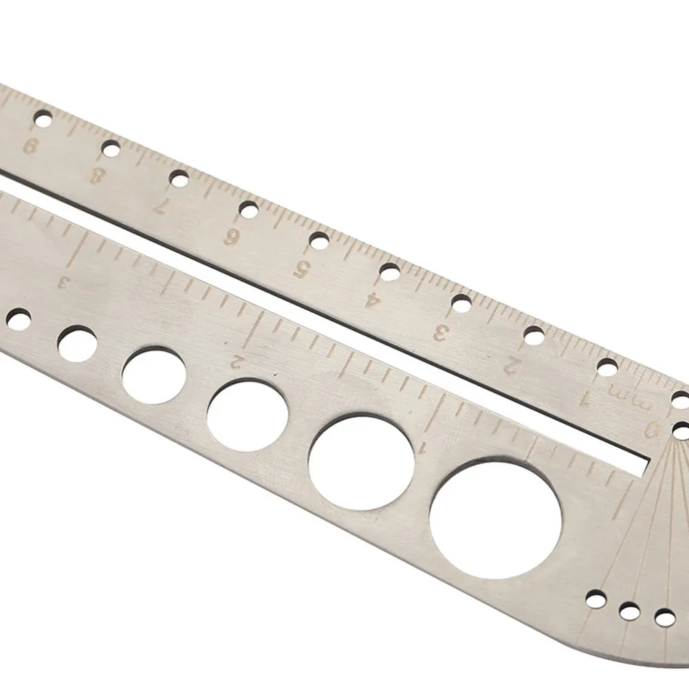 26.3cm Heavy Duty Stainless Steel Multifunctional Ruler Precision Scale Compass Protractor Scriber Level for Technical Drawing