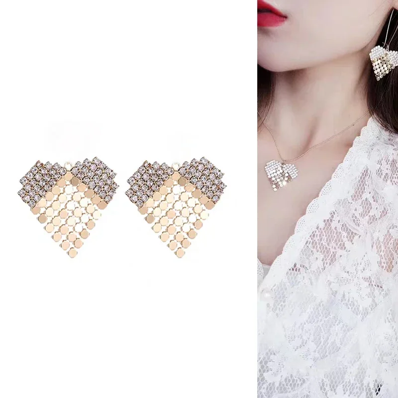 Engood 60Pcs Shining Love Rhinestones Heart Button Sewing Trim & Embellishments Craft Buckle for DIY Earring Necklace Pendants