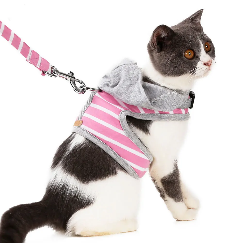 

Cat Breasts with Sweatshirt Training Harness Pet Supplies Outdoor Puppy Summer Leash Pure Cotton Vest Harnesses for Cats