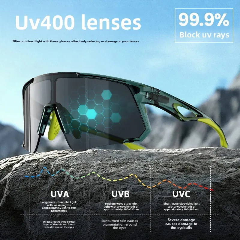 

New half-frame cycling glasses, outdoor sun protection, running sports sunglasses, men's and women's cycling goggles.