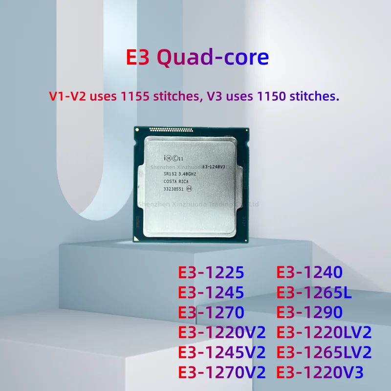 1pcs E3 1220 1225 1226V3 1230V2 1230 1240V3 1231V3 1246V3 1270V3 CPU