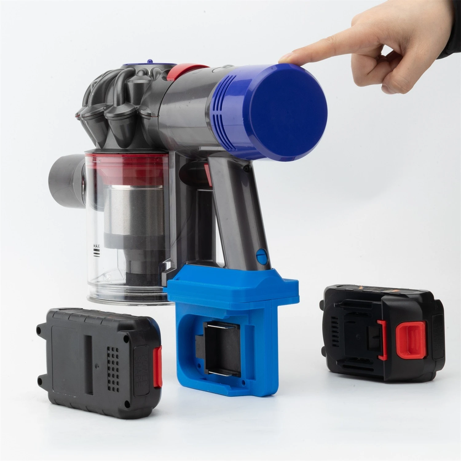

Адаптер-конвертер для Makita 18V (2 аккумулятора) для пылесосов Dyson V7 V8 и электроинструментов (без аккумулятора и инструмента)