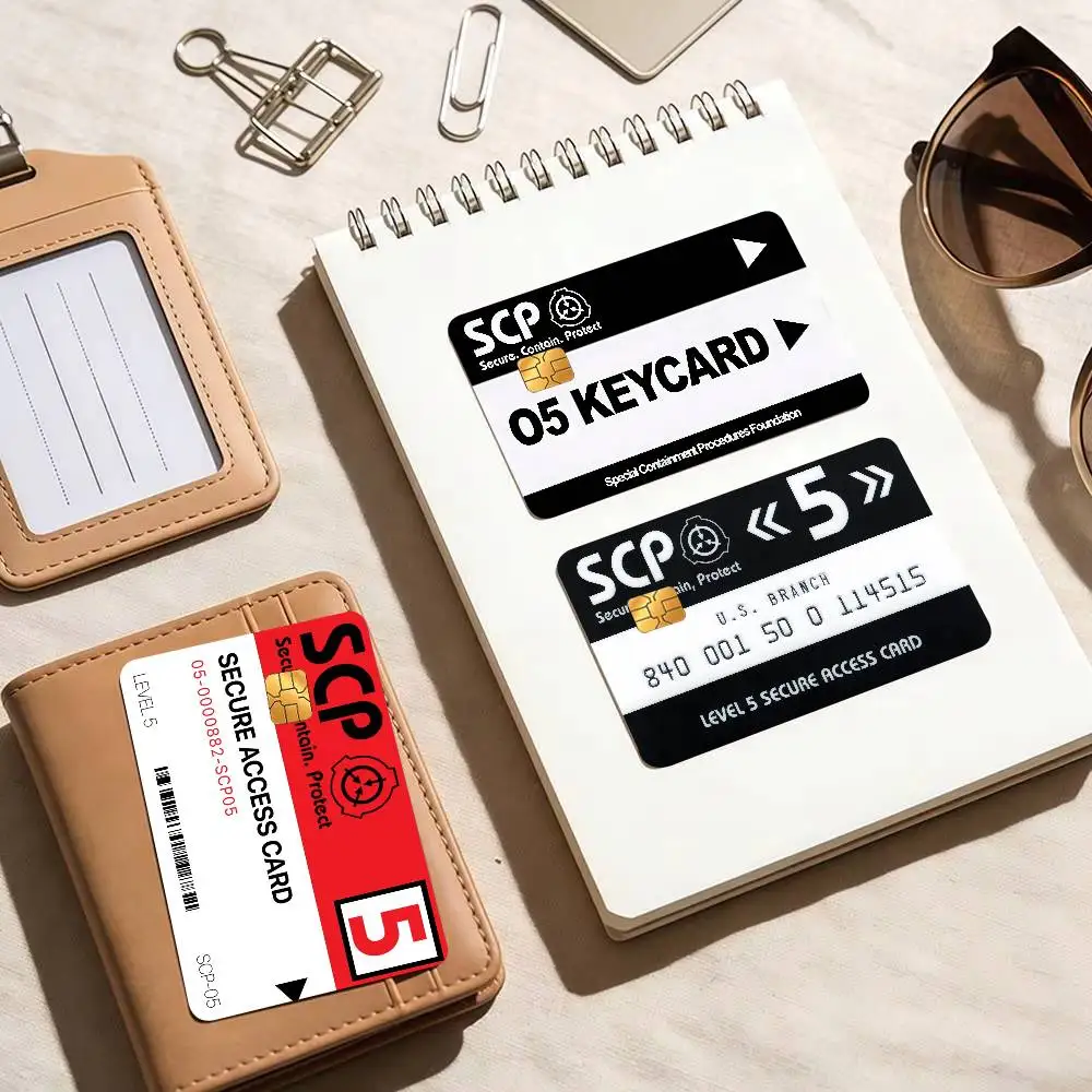 LOGO SCP F-oundation level 5   Spend or Save Funny Shell Ultra Thin No Fade Sticker Cover Film for Debit Credit Card