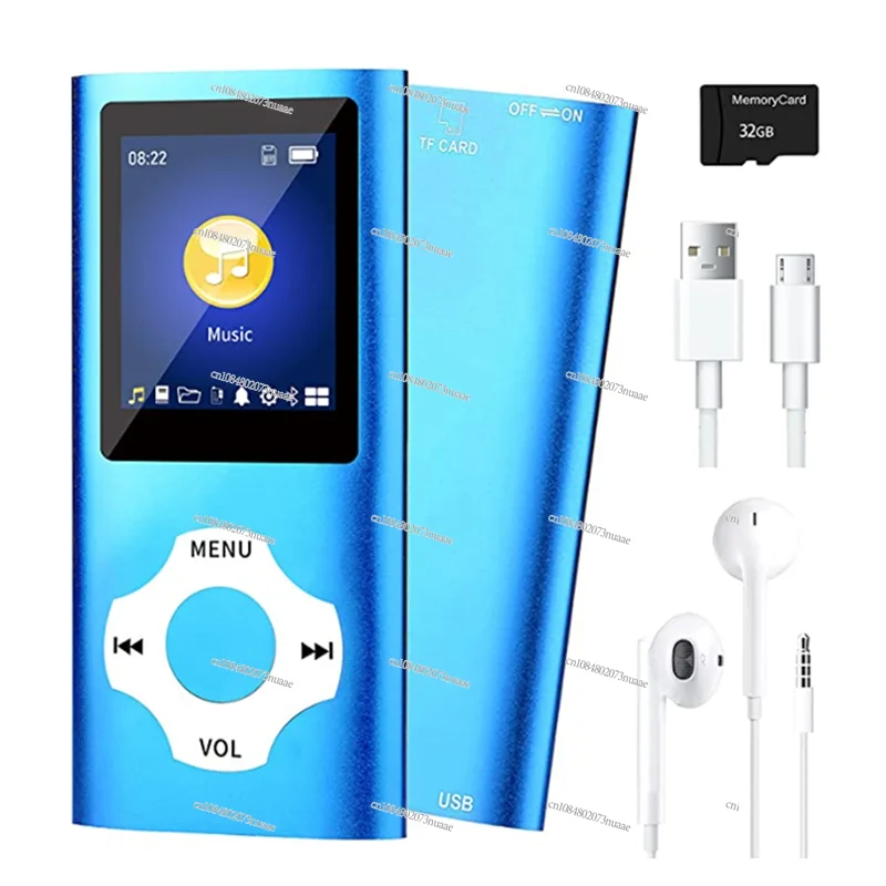 MP3 Music Player with Bluetooth 5.0, Portable HiFi Music Player/Video/Photo Viewer/Kids EBook (Blue)