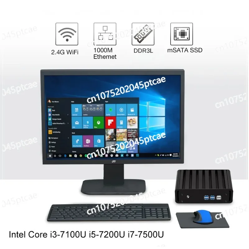 شاشة Linux Ubuntu HDMI VGA المنزلية بدون مروحة كمبيوتر صغير Int el Co re i7 5500U يدعم نظام التشغيل Windows WiFi Gigabit Ethernet HTPC #5