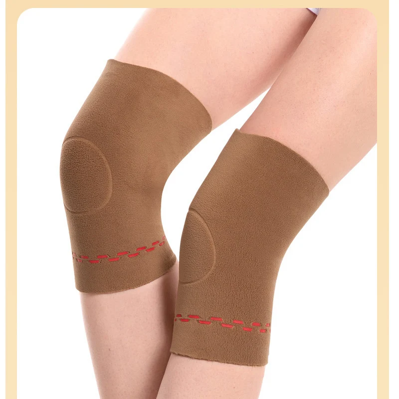 1Pair Double-Sided Velvet Knee Sleeve for Autumn Winter - Thick Velvet Warm Knee Brace, Cold Resistant for Old Cold Legs