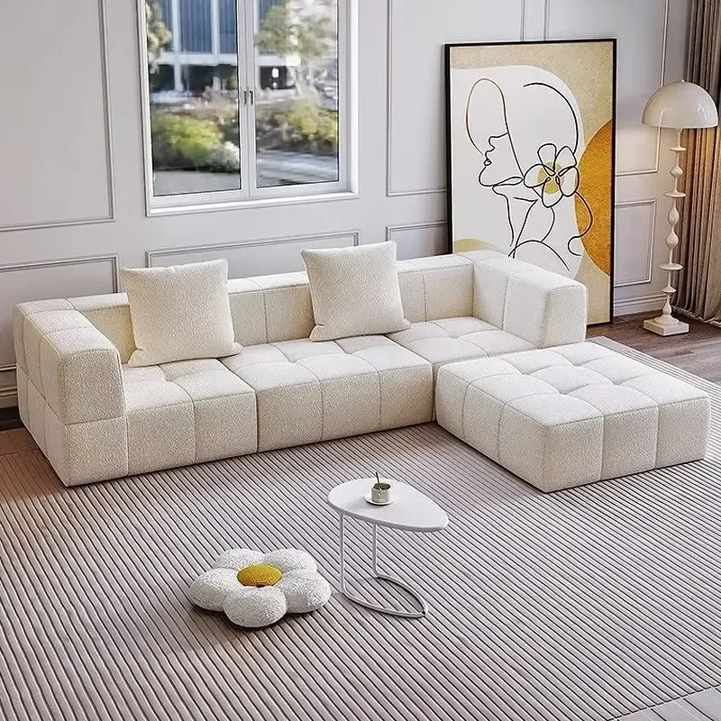 For MYUZ Modular Sectional Sofa Set Durable Fabric Construction Vacuum Compression Technology Living Room Furniture