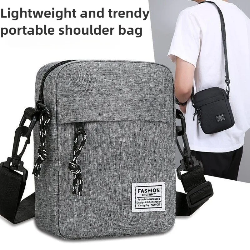 

New casual men's shoulder bag trend simple crossbody bag lightweight waterproof large capacity phone bag