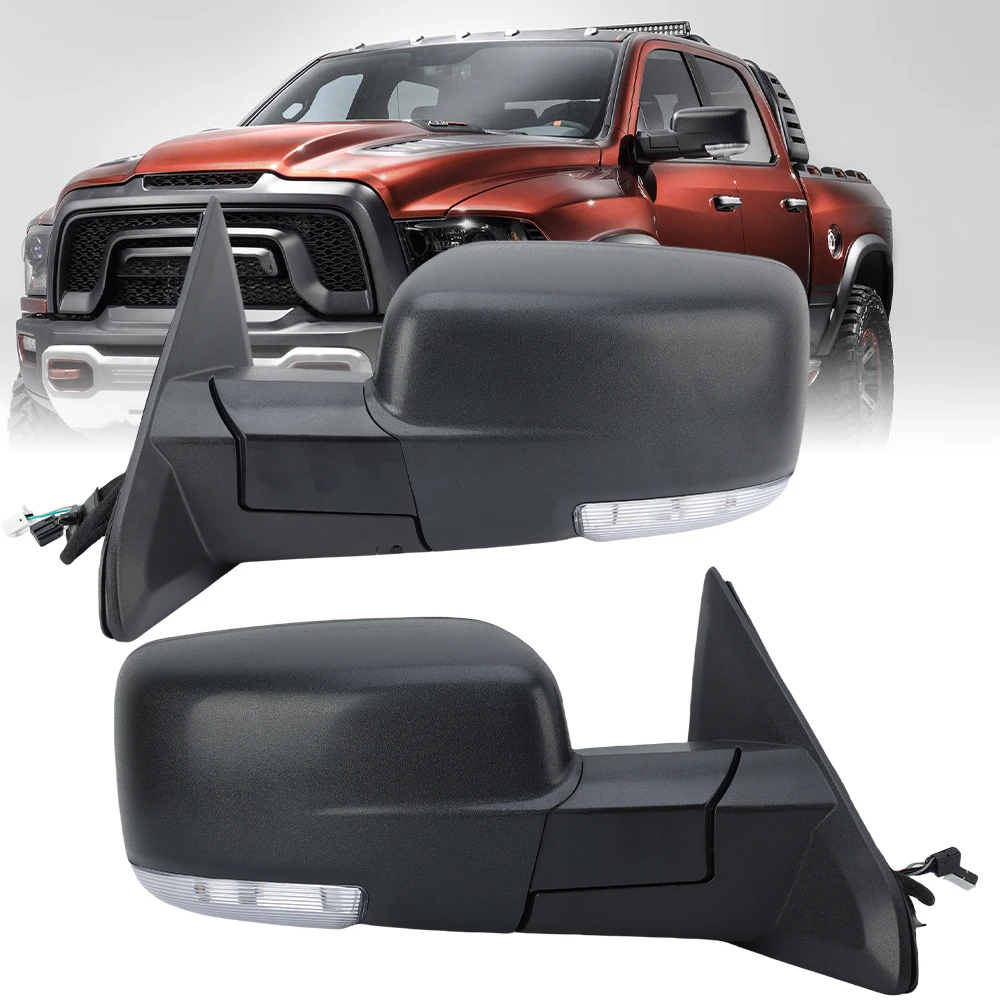 

Door Wing Mirror Assembly For Dodge Ram 1500 2500 3500 2013-2018 Power Folding Dual Lamps Heated Side Mirror Cars Accessories