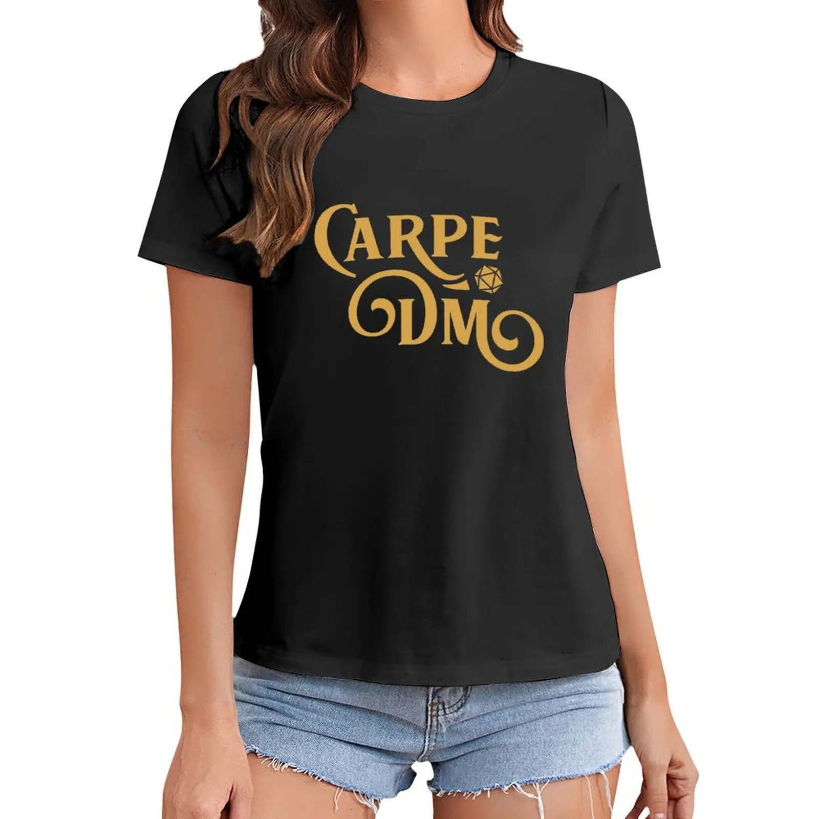 

Carpe DM Dungeon Master Tabletop RPG Gaming T-Shirt vintage clothes animal prinfor Women tops