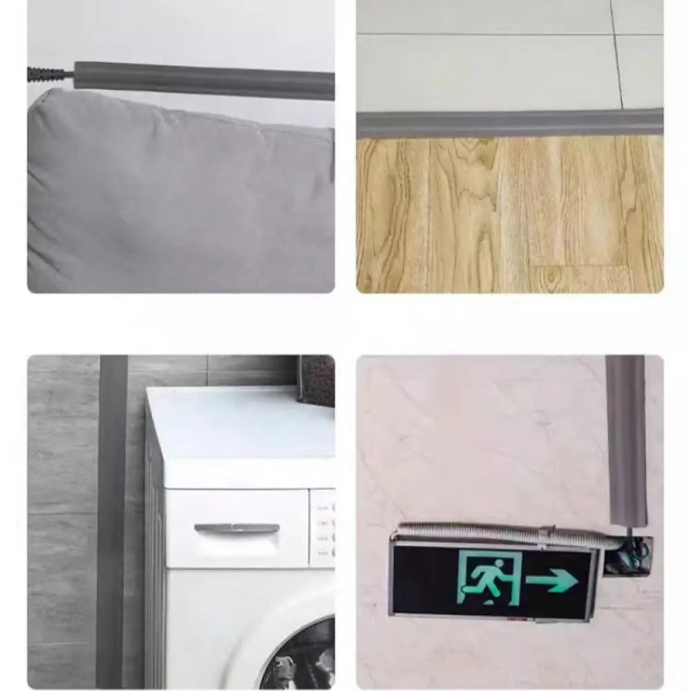 PVC Floor Cord Protector Management Raceway Flexible Cable Hider Channel Strip For Home Office Wire Protection System