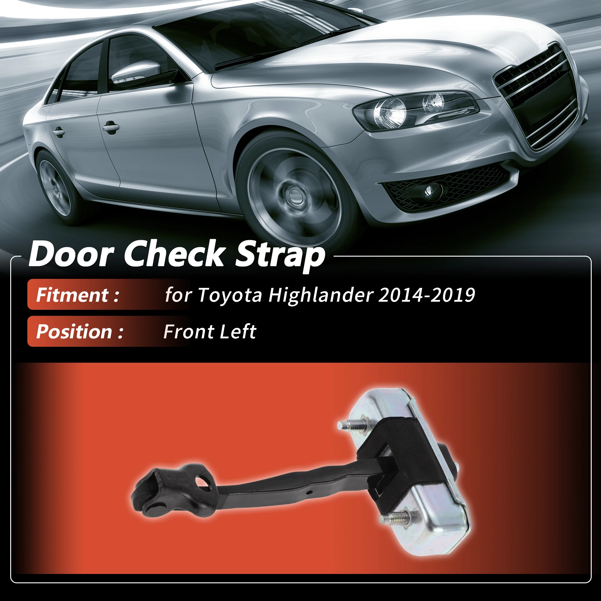 UXCELL No.686200E060 Front Left Door Check Strap for Toyota Highlander 2014-2019 1 pcs