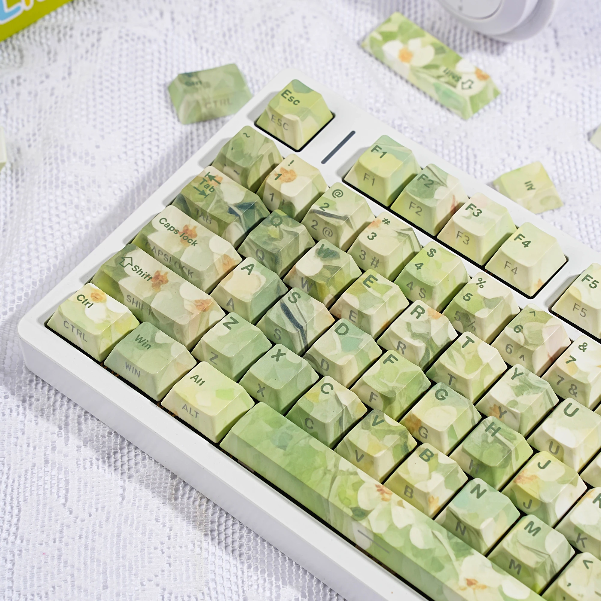 JCM Keycaps Dye-Sub PBT Side-lighted Cherry Profile Spanish Arabic French German Russian For Mechanical Keyboard Hi75