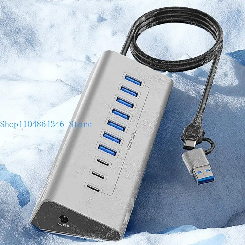USB Docking Station Hub Type C Splitter Charging Adapter Multiple 7/10 Port Power Adapter For PC Laptop Accessories