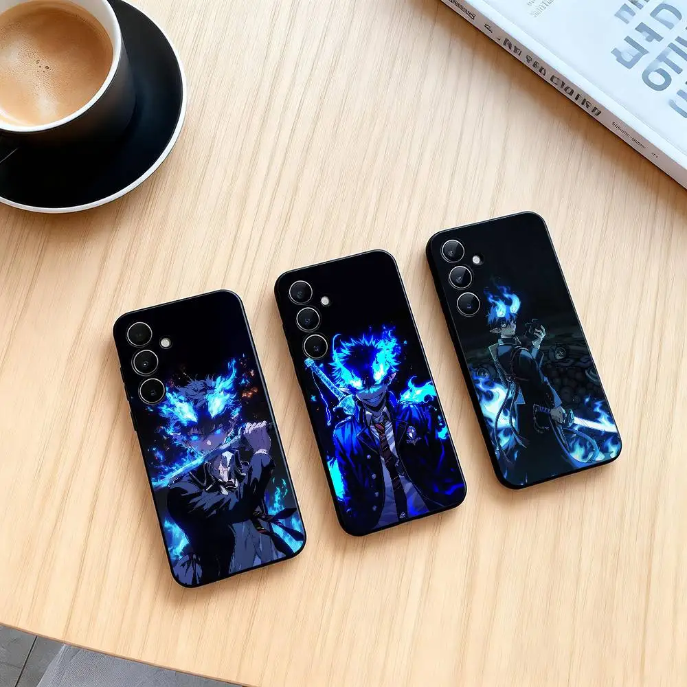 B-Blue Exorcist Rin Okumura  Phone Case Black Silicone Soft For Samsung Galaxy A73,A72,A71,A70,A53,A52,A51Gift