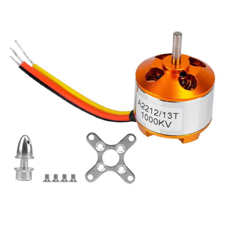 Motor sem escova para aeronaves modelo RC, alto desempenho, drone UAV durável, sistema de energia eficiente, A2212, KV930, 1000, 1400, 1800, 2200KV