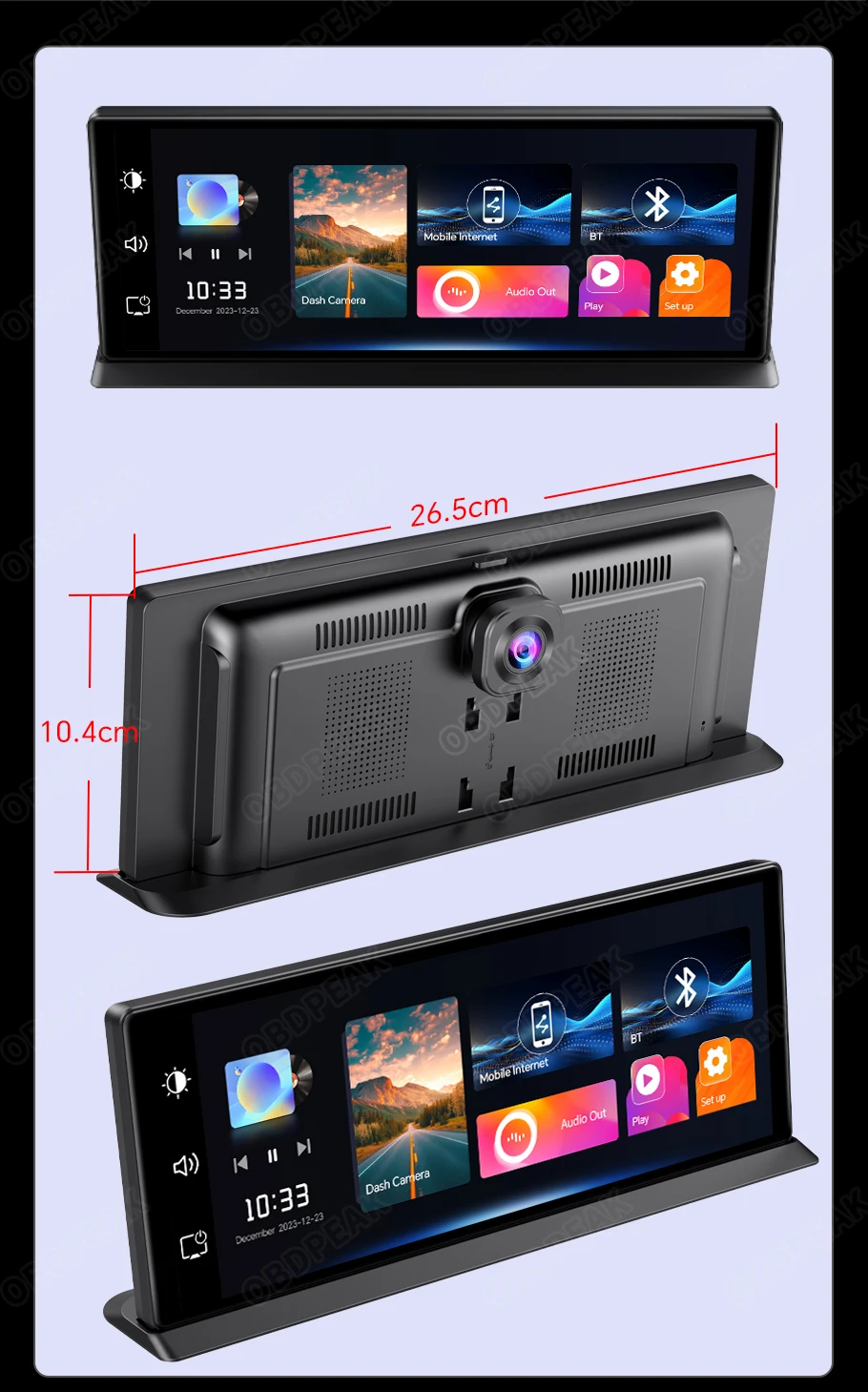 K2 Pro 11.3" Dash Cam 4K 2160P Car DVR Recording Carplay & Android Auto Wireless Connection 5G WiFi GPS Navigation Dashboard