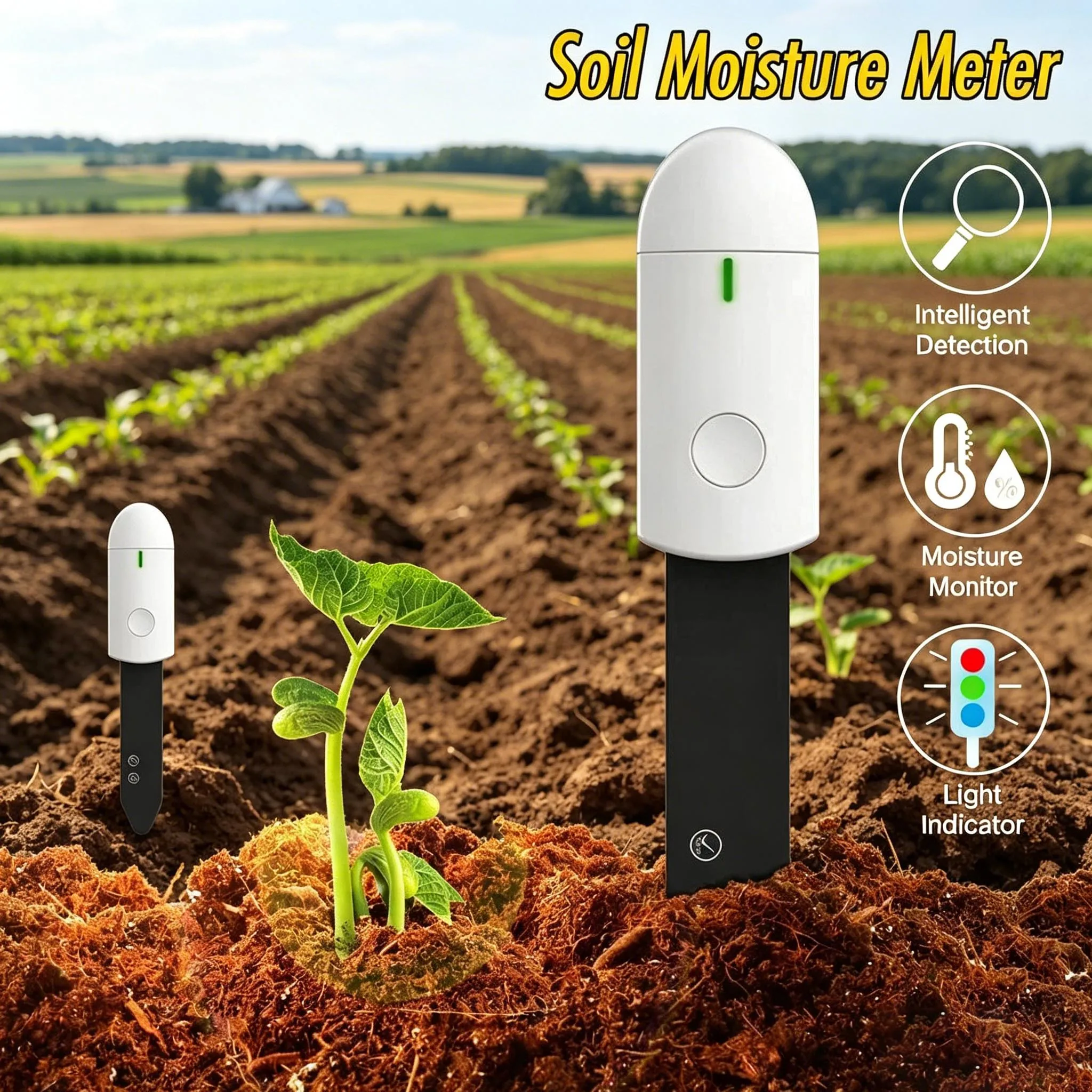 New Intelligent Soil Moisture Tester Humidity Meter for Farm Lawn Plants Flower Monitor Hygrometer Convenient Gardening Tool